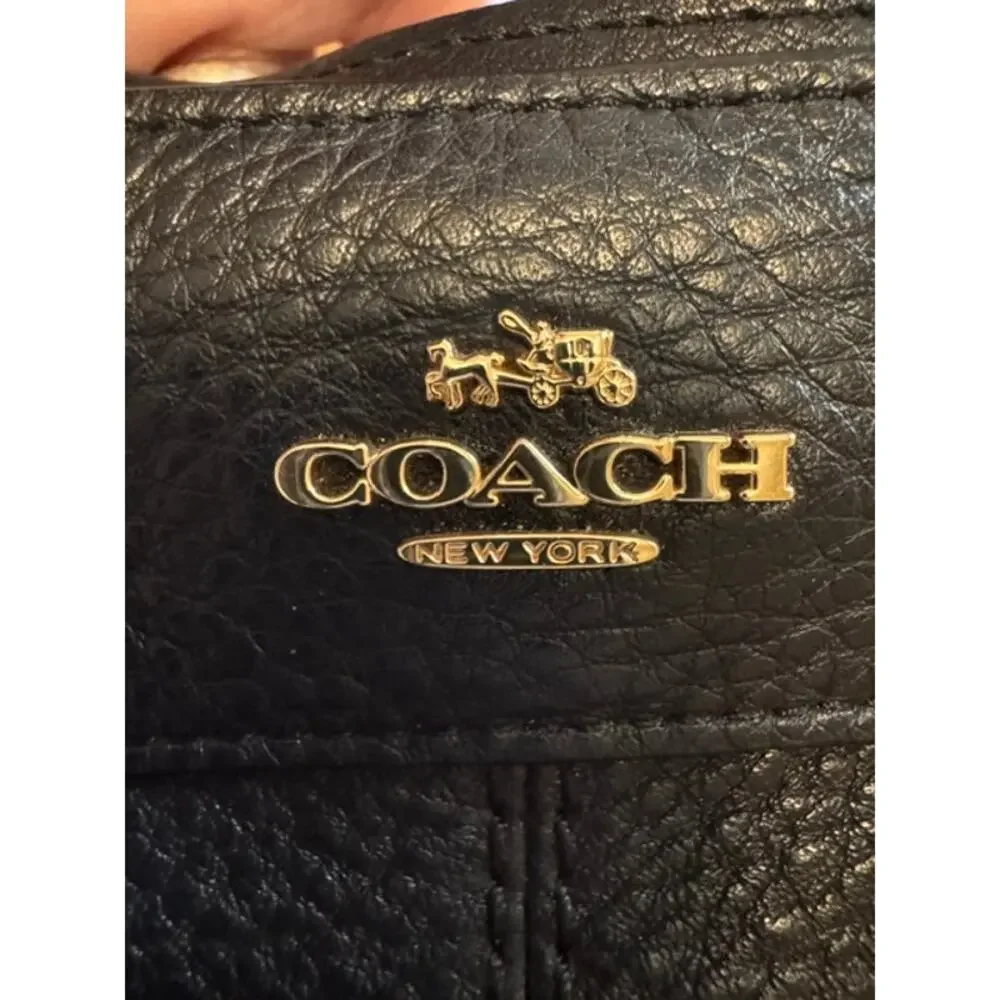 Coach Classic 2017 Lexy Black Pebble Leather Shoulder Bag Gold Hardware